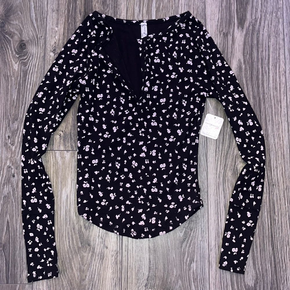 FREE PEOPLE Floral Longsleeve Sweater